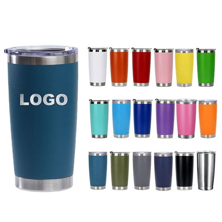 HONGZHAN 20oz Stainless Steel Tumbler Bulk with Lid, Double Wall Vacuum Insulated Travel Mug, Powder Coated Coffee Cup