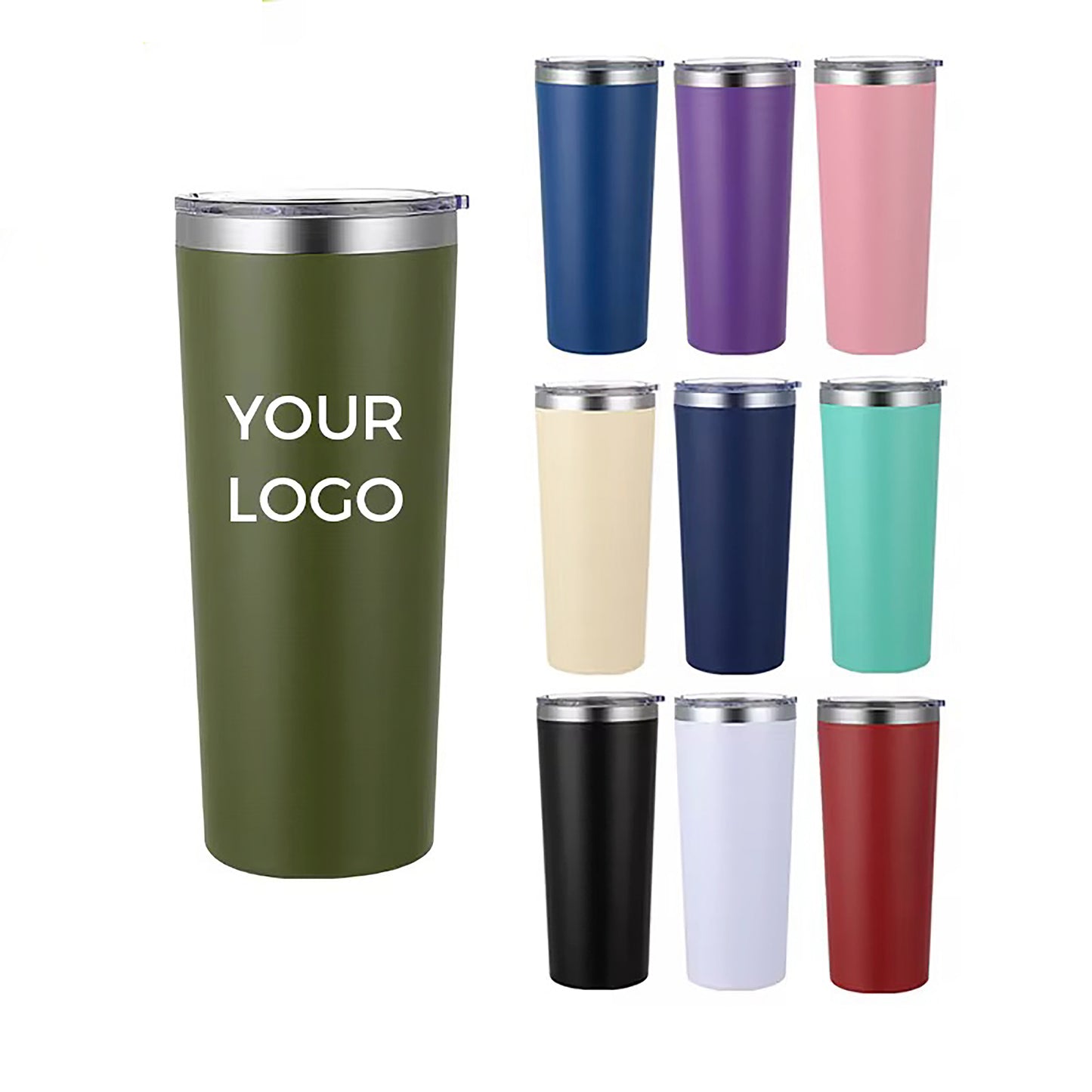 HONGZHAN 22 oz Tumbler with lid Double Wall Vacuum Insulated Tumblers Stainless Steel Coffee Mug Travel Coffee Tumbler Powder Coated Tumbler Cup Keep Hot&Cold