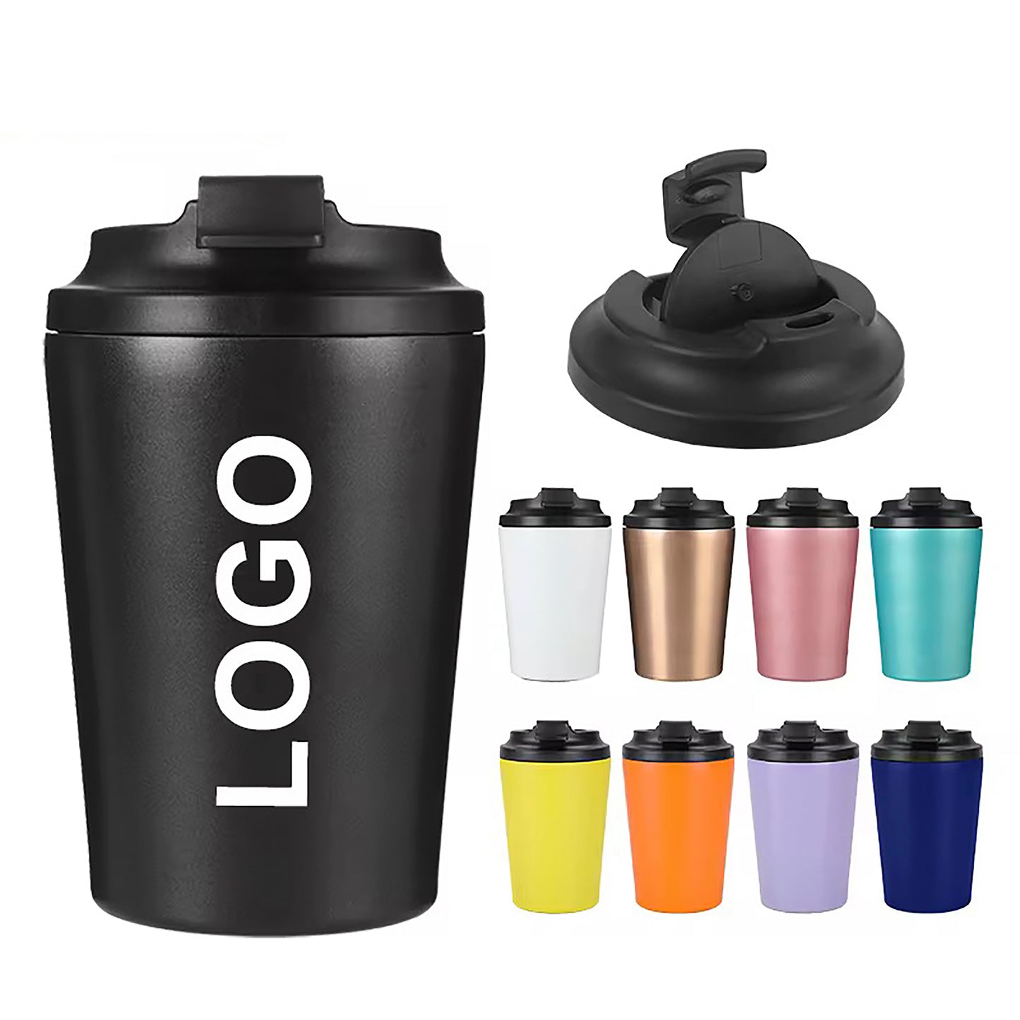HONGZHAN Insulated Travel Coffee Mug Spill Proof Leak Proof Pobtable To Go Camping Stainless Steel Coffee Tumbler Reusable Coffee Cups with Lids Thermos for Hot and Cold Drink