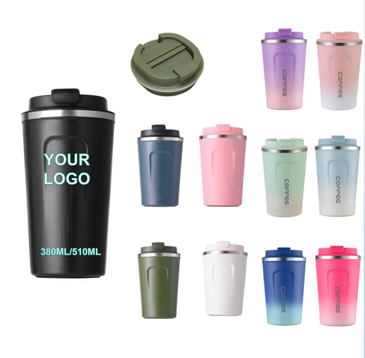 HONGZHAN Insulated Travel Coffee Mug Spill Proof Leak Proof Pobtable To Go Camping Stainless Steel Coffee Tumbler Reusable Coffee Cups with Lids Thermos for Hot and Cold Drink