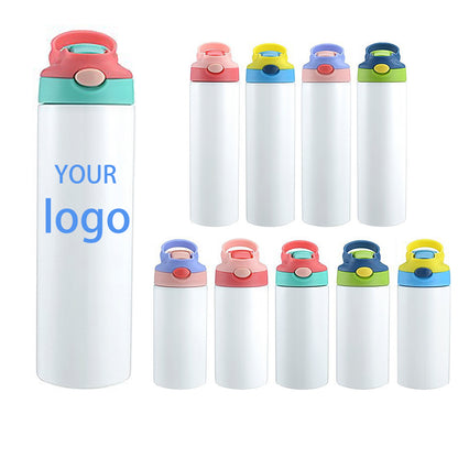 HONGZHAN Sublimation Blank Stainless Steel water bottle 12 OZ Straight Stainless Steel Insulated Tumblers Different Color Splash-Proof Lid Shatterproof Water Cup