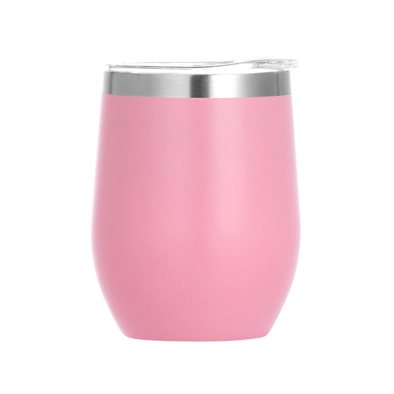 12 oz Stainless Steel Wine Tumbler Stemless Glasses with Lid, Double Wall Insulated Travel Mug Perfect for Wine, Coffee, Drinks, Champagne, Cocktails