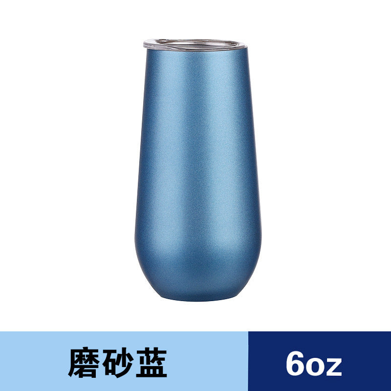 HONGZHAN Stemless Double Insulated Champagne Flute Tumbler with Lid, 6 Oz Unbreakable Reusable Cocktail Champagne Toasting Glasses, Good Gift for Friends Family Christmas Birthday