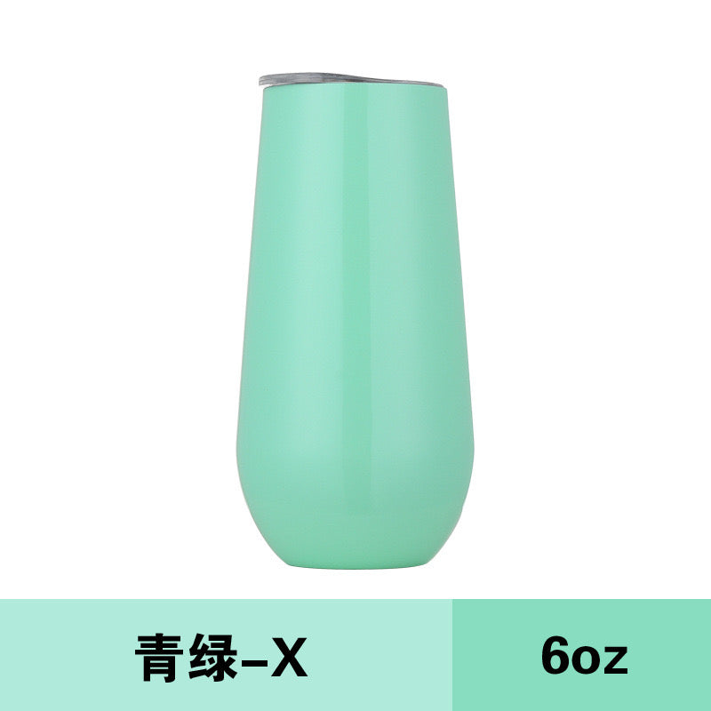 HONGZHAN Stemless Double Insulated Champagne Flute Tumbler with Lid, 6 Oz Unbreakable Reusable Cocktail Champagne Toasting Glasses, Good Gift for Friends Family Christmas Birthday