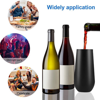 HONGZHAN Stemless Double Insulated Champagne Flute Tumbler with Lid, 6 Oz Unbreakable Reusable Cocktail Champagne Toasting Glasses, Good Gift for Friends Family Christmas Birthday