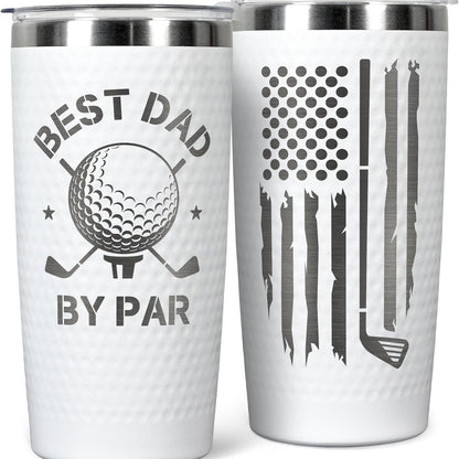 HONGZHAN 20oz Triple Insulated Highball Tumbler with Lid, Dishwasher Safe, Double Wall, and Vacuum Sealed Travel Coffee Mug Tumbler in Golf Ball with Golf Ball Textured Frame