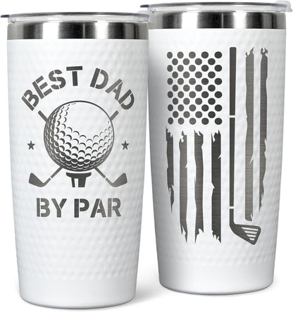 HONGZHAN 20oz Triple Insulated Highball Tumbler with Lid, Dishwasher Safe, Double Wall, and Vacuum Sealed Travel Coffee Mug Tumbler in Golf Ball with Golf Ball Textured Frame