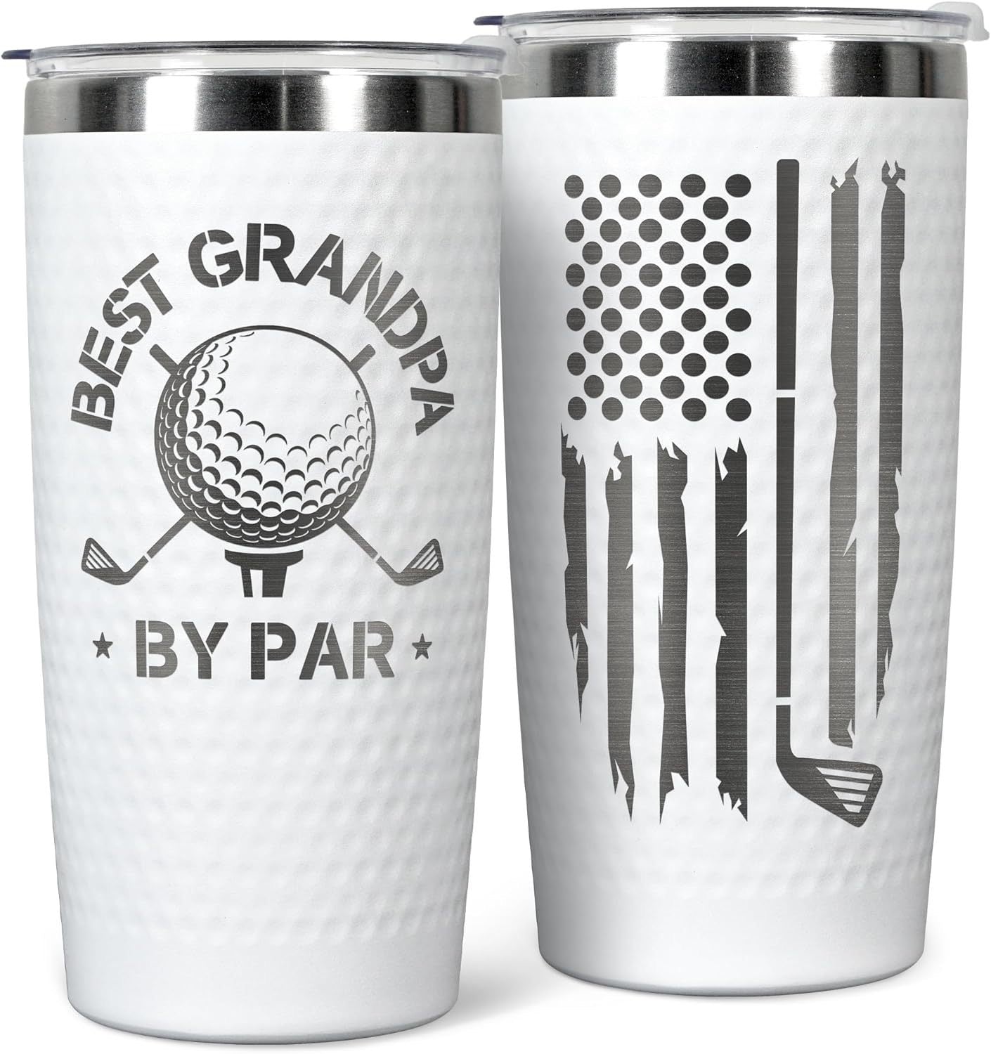 HONGZHAN 20oz Triple Insulated Highball Tumbler with Lid, Dishwasher Safe, Double Wall, and Vacuum Sealed Travel Coffee Mug Tumbler in Golf Ball with Golf Ball Textured Frame