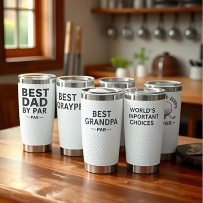 HONGZHAN 20oz Triple Insulated Highball Tumbler with Lid, Dishwasher Safe, Double Wall, and Vacuum Sealed Travel Coffee Mug Tumbler in Golf Ball with Golf Ball Textured Frame