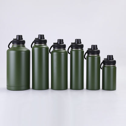 Vacuum Insulated Sport Bottle - Stainless Steel, Double-Walled, Wide Mouth Leak-Proof Thermal Flask for Hot & Cold Drink, Traveling, Sports & Outdoors