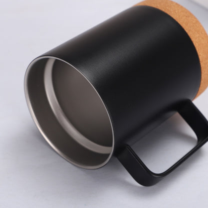 HONGZHAN Cork Bottom Coffee Mug Lined with Handle - Stainless Steel Copper - BPA Free Lid