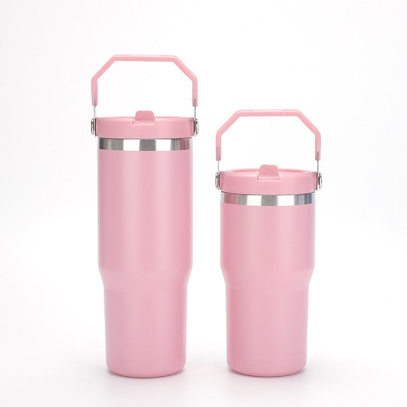 HONGZHAN Flip Straw Tumbler with Handle 20 / 30oz | Twist On Lid and Flip Up Straw | Leak Resistant Water Bottle | Insulated Stainless Steel |BPA-Free |