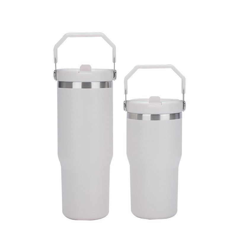 HONGZHAN Flip Straw Tumbler with Handle 20 / 30oz | Twist On Lid and Flip Up Straw | Leak Resistant Water Bottle | Insulated Stainless Steel |BPA-Free |