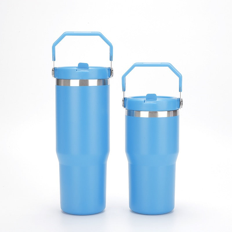 HONGZHAN Flip Straw Tumbler with Handle 20 / 30oz | Twist On Lid and Flip Up Straw | Leak Resistant Water Bottle | Insulated Stainless Steel |BPA-Free |