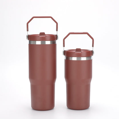 HONGZHAN Flip Straw Tumbler with Handle 20 / 30oz | Twist On Lid and Flip Up Straw | Leak Resistant Water Bottle | Insulated Stainless Steel |BPA-Free |