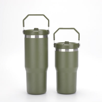 HONGZHAN Flip Straw Tumbler with Handle 20 / 30oz | Twist On Lid and Flip Up Straw | Leak Resistant Water Bottle | Insulated Stainless Steel |BPA-Free |