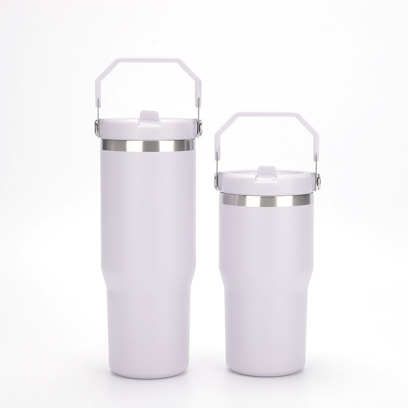 HONGZHAN Flip Straw Tumbler with Handle 20 / 30oz | Twist On Lid and Flip Up Straw | Leak Resistant Water Bottle | Insulated Stainless Steel |BPA-Free |