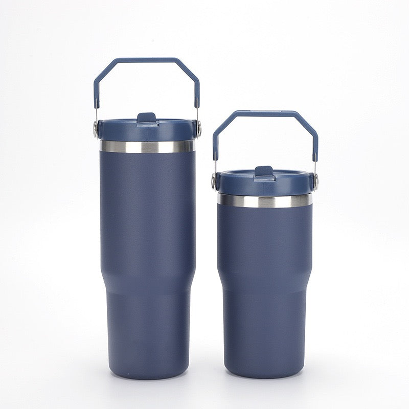 HONGZHAN Flip Straw Tumbler with Handle 20 / 30oz | Twist On Lid and Flip Up Straw | Leak Resistant Water Bottle | Insulated Stainless Steel |BPA-Free |