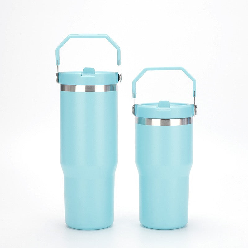 HONGZHAN Flip Straw Tumbler with Handle 20 / 30oz | Twist On Lid and Flip Up Straw | Leak Resistant Water Bottle | Insulated Stainless Steel |BPA-Free |