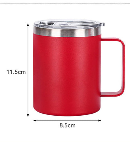 12oz Stainless Steel Insulated Coffee Mug with Handle, Double Wall Vacuum Travel Mug, Tumbler Cup with Sliding Lid