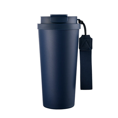 HONGZHAN Coffee Travel Mug with Straw & Flip Lid, 20oz Insulated Tumbler Cup with Ceramic Coating, Double Wall Vacuum Leak-Proof Thermos Mug for Office School Party Camping