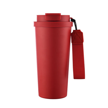 HONGZHAN Coffee Travel Mug with Straw & Flip Lid, 20oz Insulated Tumbler Cup with Ceramic Coating, Double Wall Vacuum Leak-Proof Thermos Mug for Office School Party Camping