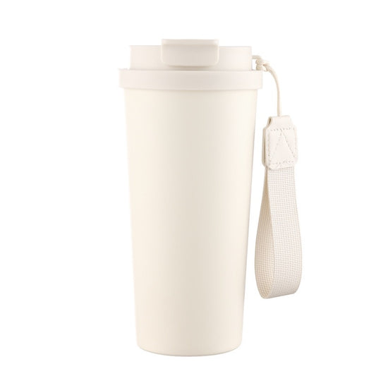 HONGZHAN Coffee Travel Mug with Straw & Flip Lid, 20oz Insulated Tumbler Cup with Ceramic Coating, Double Wall Vacuum Leak-Proof Thermos Mug for Office School Party Camping