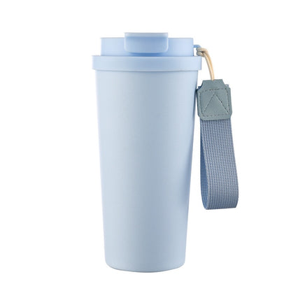 HONGZHAN Coffee Travel Mug with Straw & Flip Lid, 20oz Insulated Tumbler Cup with Ceramic Coating, Double Wall Vacuum Leak-Proof Thermos Mug for Office School Party Camping
