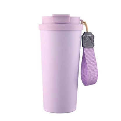 HONGZHAN Coffee Travel Mug with Straw & Flip Lid, 20oz Insulated Tumbler Cup with Ceramic Coating, Double Wall Vacuum Leak-Proof Thermos Mug for Office School Party Camping