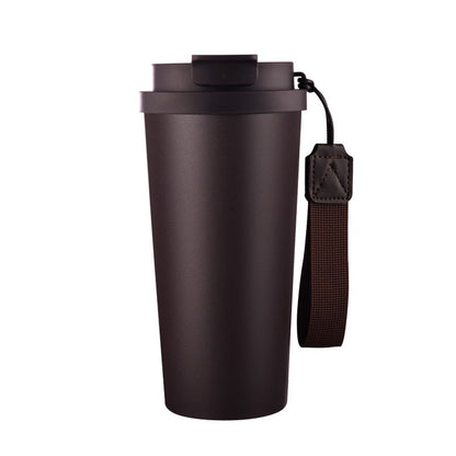 HONGZHAN Coffee Travel Mug with Straw & Flip Lid, 20oz Insulated Tumbler Cup with Ceramic Coating, Double Wall Vacuum Leak-Proof Thermos Mug for Office School Party Camping