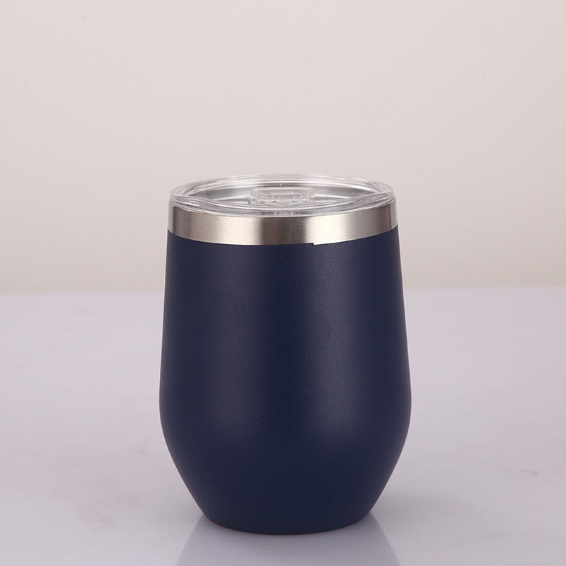 12 oz Stainless Steel Wine Tumbler Stemless Glasses with Lid, Double Wall Insulated Travel Mug Perfect for Wine, Coffee, Drinks, Champagne, Cocktails