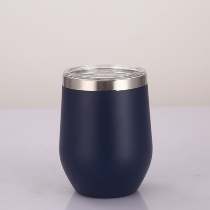 12 oz Stainless Steel Wine Tumbler Stemless Glasses with Lid, Double Wall Insulated Travel Mug Perfect for Wine, Coffee, Drinks, Champagne, Cocktails