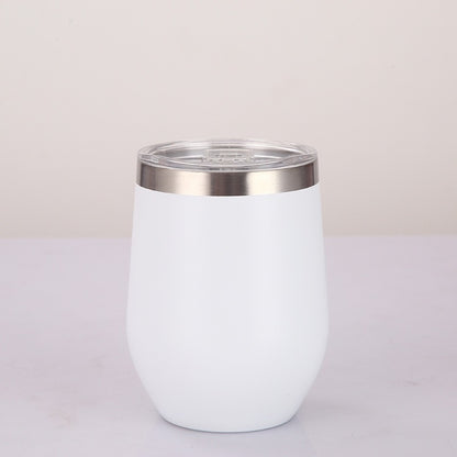 12 oz Stainless Steel Wine Tumbler Stemless Glasses with Lid, Double Wall Insulated Travel Mug Perfect for Wine, Coffee, Drinks, Champagne, Cocktails