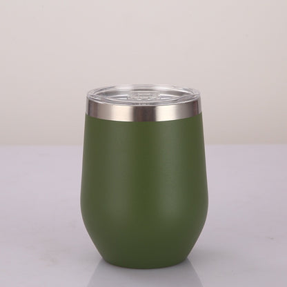 12 oz Stainless Steel Wine Tumbler Stemless Glasses with Lid, Double Wall Insulated Travel Mug Perfect for Wine, Coffee, Drinks, Champagne, Cocktails