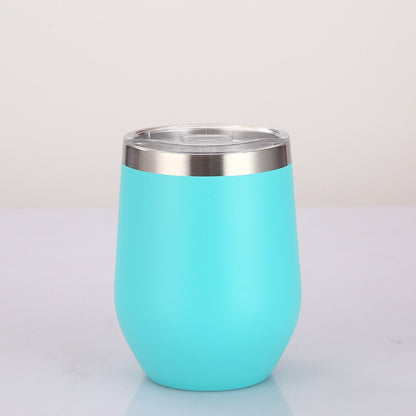 12 oz Stainless Steel Wine Tumbler Stemless Glasses with Lid, Double Wall Insulated Travel Mug Perfect for Wine, Coffee, Drinks, Champagne, Cocktails