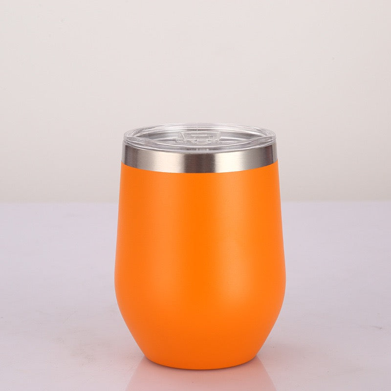 12 oz Stainless Steel Wine Tumbler Stemless Glasses with Lid, Double Wall Insulated Travel Mug Perfect for Wine, Coffee, Drinks, Champagne, Cocktails
