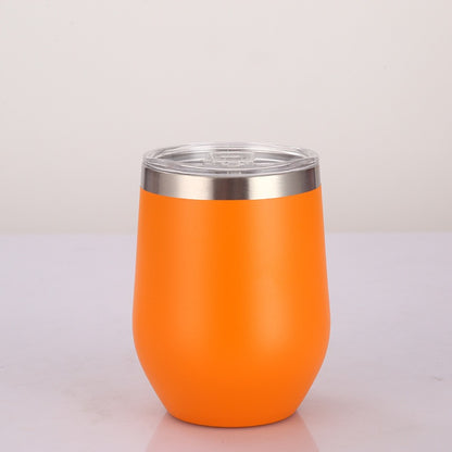 12 oz Stainless Steel Wine Tumbler Stemless Glasses with Lid, Double Wall Insulated Travel Mug Perfect for Wine, Coffee, Drinks, Champagne, Cocktails