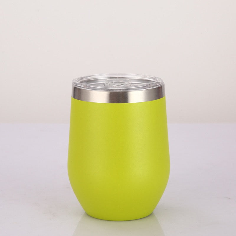 12 oz Stainless Steel Wine Tumbler Stemless Glasses with Lid, Double Wall Insulated Travel Mug Perfect for Wine, Coffee, Drinks, Champagne, Cocktails