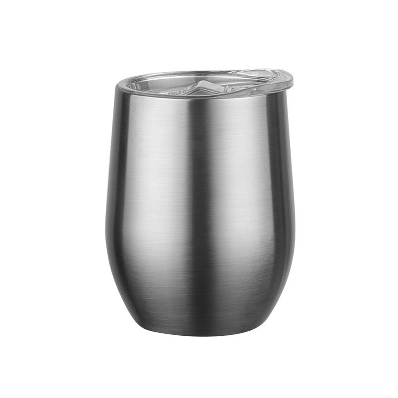 12 oz Stainless Steel Wine Tumbler Stemless Glasses with Lid, Double Wall Insulated Travel Mug Perfect for Wine, Coffee, Drinks, Champagne, Cocktails
