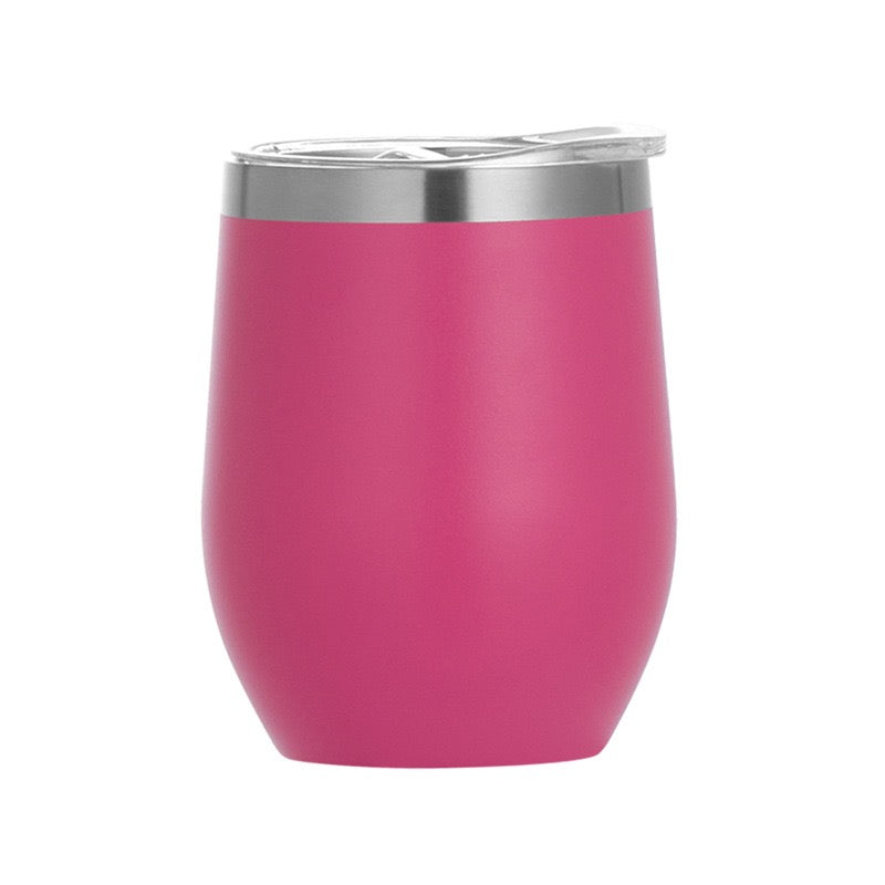 12 oz Stainless Steel Wine Tumbler Stemless Glasses with Lid, Double Wall Insulated Travel Mug Perfect for Wine, Coffee, Drinks, Champagne, Cocktails