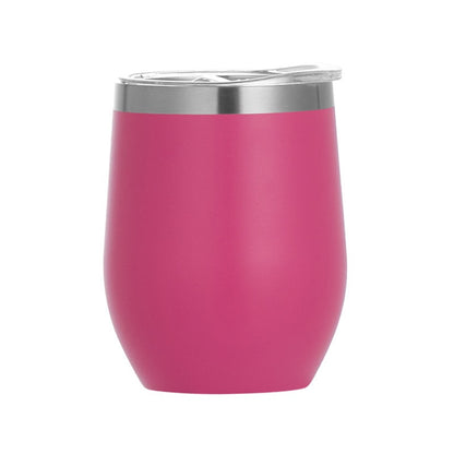 12 oz Stainless Steel Wine Tumbler Stemless Glasses with Lid, Double Wall Insulated Travel Mug Perfect for Wine, Coffee, Drinks, Champagne, Cocktails