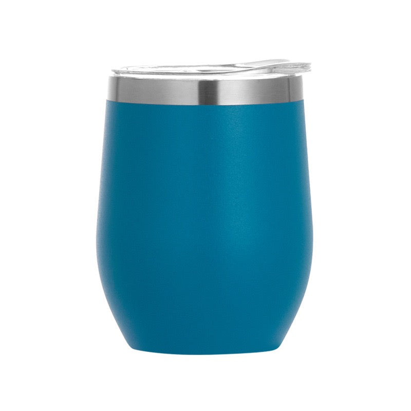 12 oz Stainless Steel Wine Tumbler Stemless Glasses with Lid, Double Wall Insulated Travel Mug Perfect for Wine, Coffee, Drinks, Champagne, Cocktails