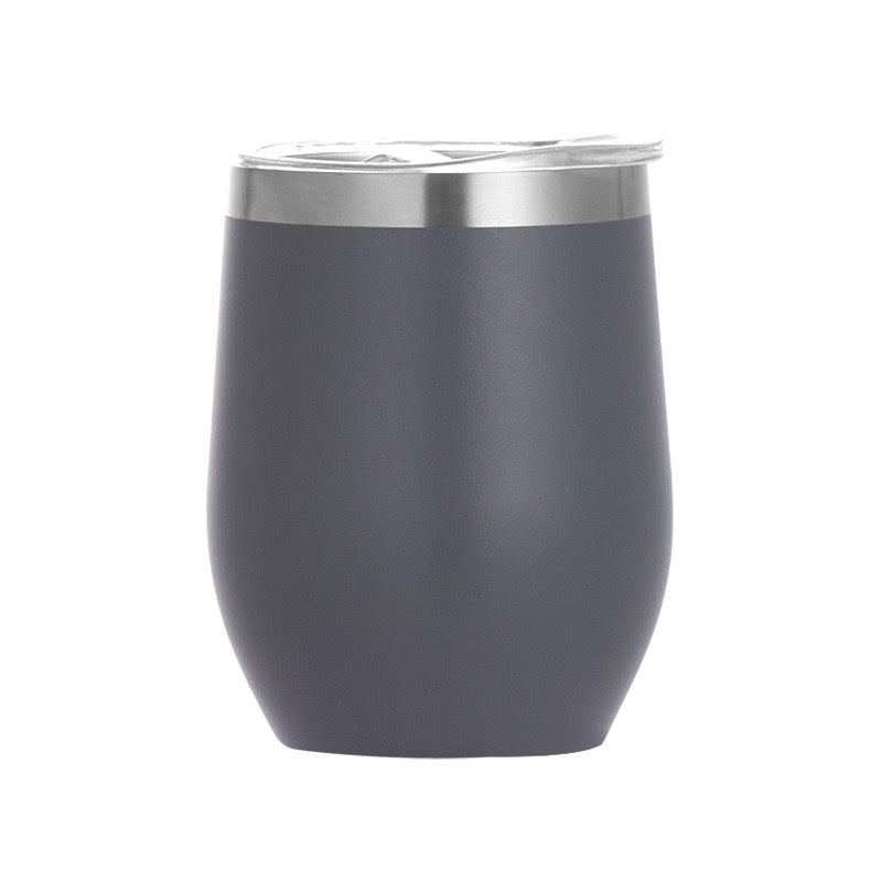 12 oz Stainless Steel Wine Tumbler Stemless Glasses with Lid, Double Wall Insulated Travel Mug Perfect for Wine, Coffee, Drinks, Champagne, Cocktails