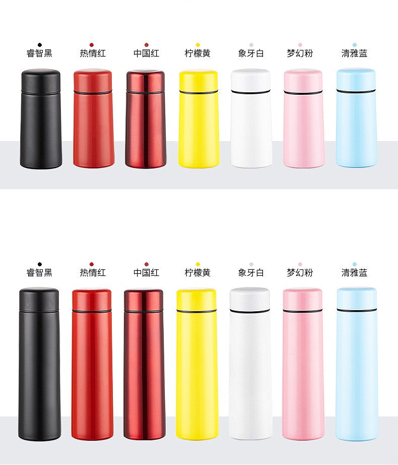 HONGZHAN Cute Small Water Bottle, 5oz/9oz, Powder Coated, Mini Slim Flask for Women, Portable Skinny Purse Water Bottle, Vacuum Insulated Reusable Leak Proof Stainless Steel HONGZHAN Thermos
