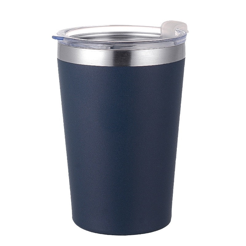 HONGZHAN Solid Color Pure Plain Stainless Steel cups with lids reusable with Straw Lid mug 8oz/12oz for camping simply tumbler