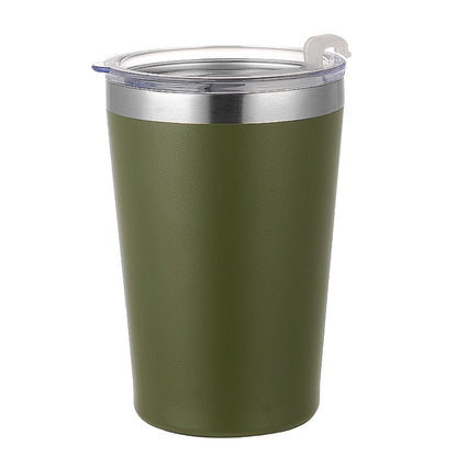 HONGZHAN Solid Color Pure Plain Stainless Steel cups with lids reusable with Straw Lid mug 8oz/12oz for camping simply tumbler