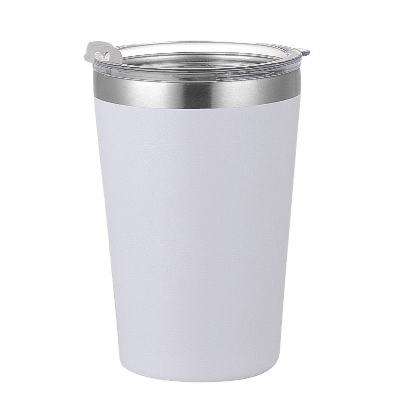 HONGZHAN Solid Color Pure Plain Stainless Steel cups with lids reusable with Straw Lid mug 8oz/12oz for camping simply tumbler