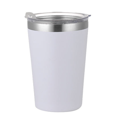 HONGZHAN Solid Color Pure Plain Stainless Steel cups with lids reusable with Straw Lid mug 8oz/12oz for camping simply tumbler