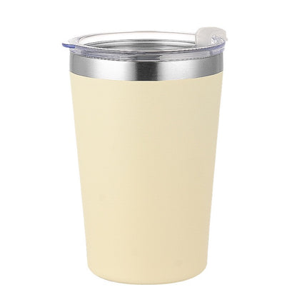 HONGZHAN Solid Color Pure Plain Stainless Steel cups with lids reusable with Straw Lid mug 8oz/12oz for camping simply tumbler
