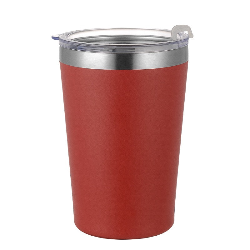 HONGZHAN Solid Color Pure Plain Stainless Steel cups with lids reusable with Straw Lid mug 8oz/12oz for camping simply tumbler